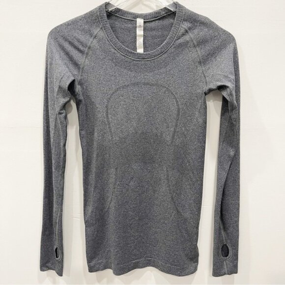 Lululemon Swiftly Tech Long Sleeve Crew Neck Top Grey Size 4 - Picture 2 of 10